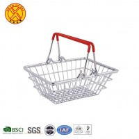 Wholesale supermarket fashion hand held retail wire net stainless steel metal shopping basket