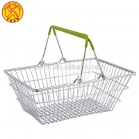 Newly design metal supermarket hand-held shopping baskets